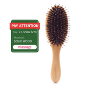 boar bristle wooden hair brush, view 2 - MRSLM