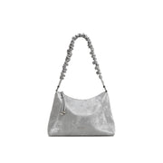 women's silver pu shoulder bag, view 2 - MRSLM