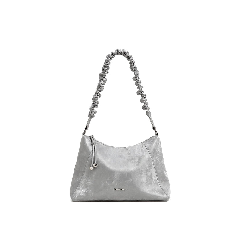 women's silver pu shoulder bag, view 2 - MRSLM