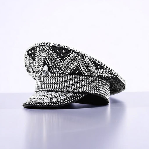 black paillette flat top party hat - MRSLM