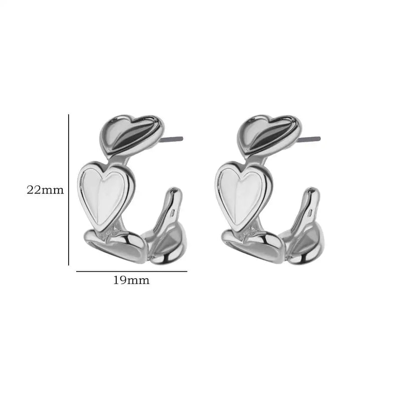 knotted heart stud earrings, view 4 - MRSLM