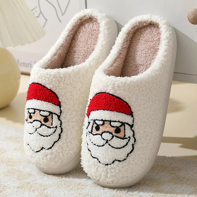 Christmas Santa fluffy slippers, view 2 - MRSLM