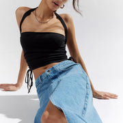 halter crop top, view 2 - MRSLM