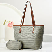 vintage PU tote bag for women, view 3 - MRSLM