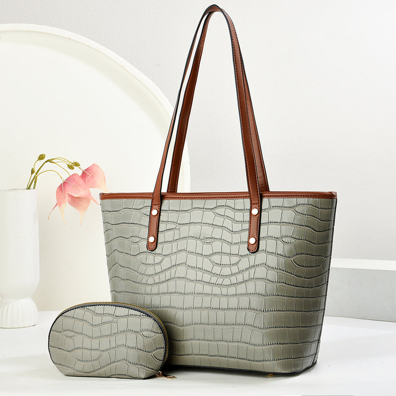 vintage PU tote bag for women, view 3 - MRSLM