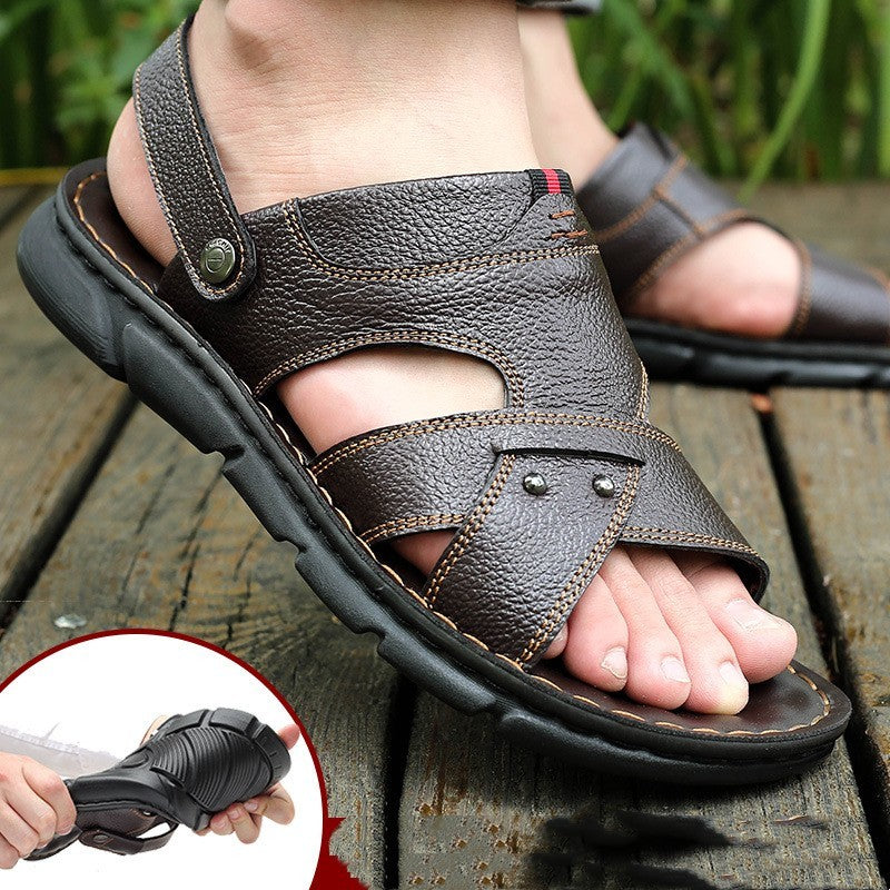 men's genuine leather sandals, view 6 - MRSLM