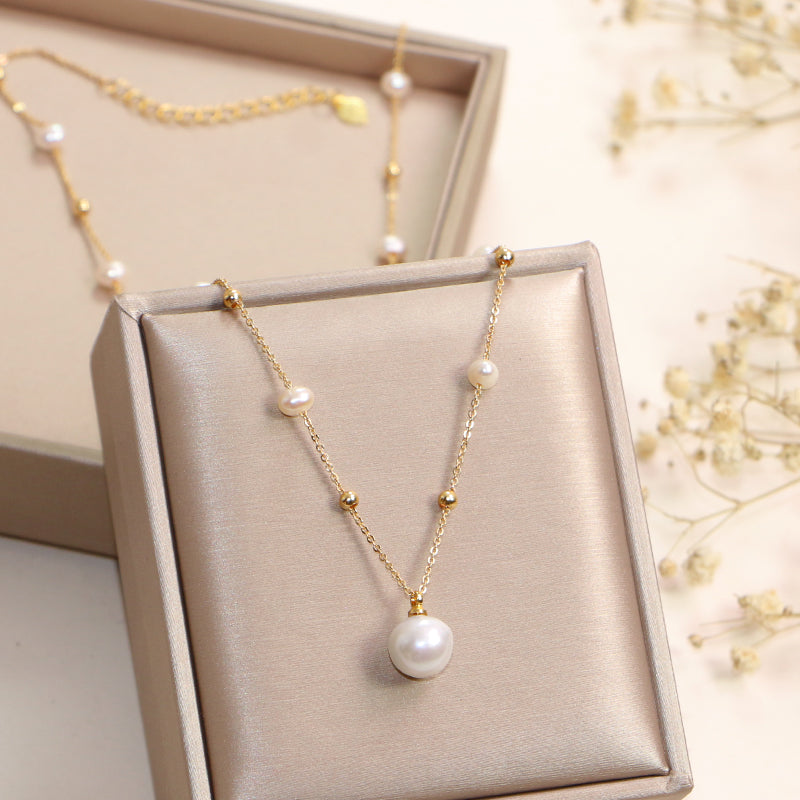 starry sky gold color necklace, view 3 - MRSLM
