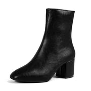 Chunky heel square toe boots, view 7 - MRSLM
