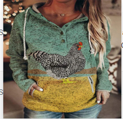 women's animal wolf print hoodie, view 7 - MRSLM