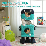 monster cat tree with condos, view 4 - MRSLM