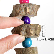 natural wood bird swing with bell, view 8 - MRSLM
