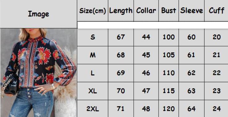 women's printed long sleeve loose shirt, view 9 - MRSLM