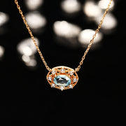 Silver citrine and sky blue topaz necklace, view 5 - MRSLM