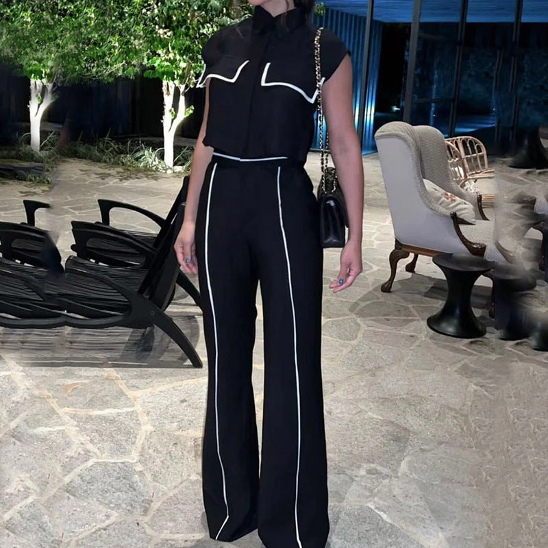 women's sleeveless top and loose trousers set - MRSLM