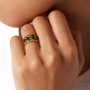 malachite gold ring, view 5 - MRSLM