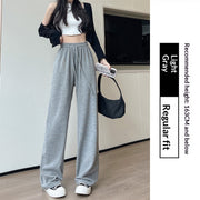 Women's high-waist knit wide-leg pants, view 10 - MRSLM