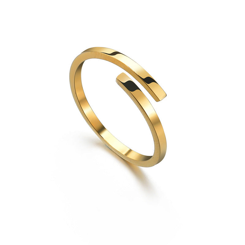 glossy plain steel ring, view 2 - MRSLM