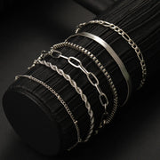 6-piece gold bracelet set, view 10 - MRSLM
