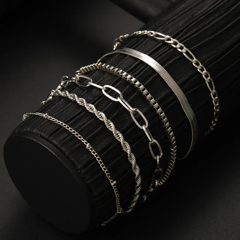 6-piece gold bracelet set, view 10 - MRSLM