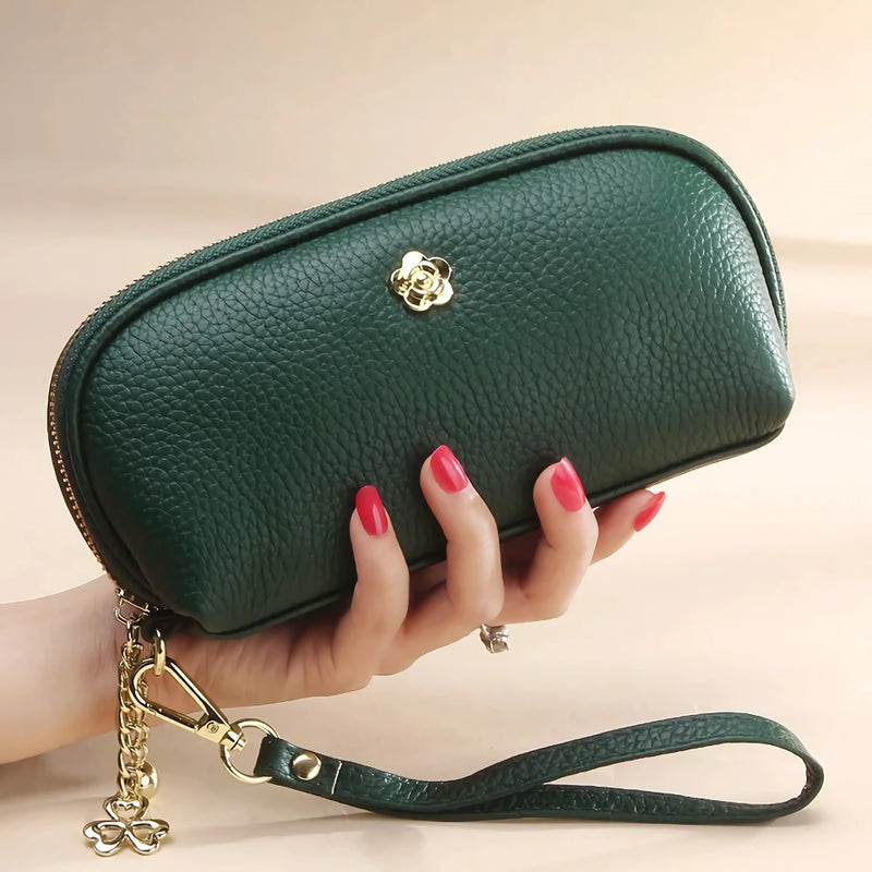 Tassel leather wristlet wallet, view 8 - MRSLM