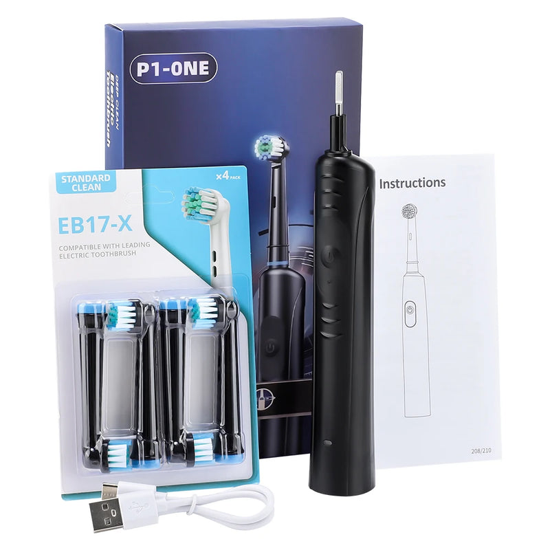 rotary electric toothbrush with 3 modes, view 2 - MRSLM