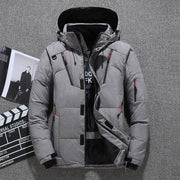 men's white duck down hooded jacket, view 6 - MRSLM