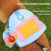 waterproof dog backpack with harness and collar, view 7 - MRSLM
