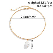 imitation pearl pendant choker necklace, view 2 - MRSLM