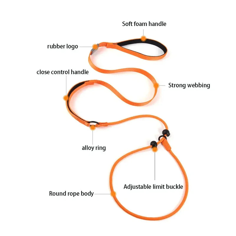 adjustable slip lead dog leash, view 8 - MRSLM