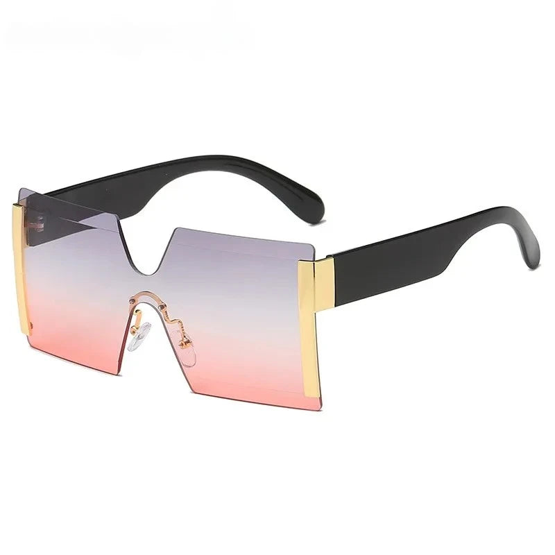 rimless gradient square sunglasses, view 2 - MRSLM