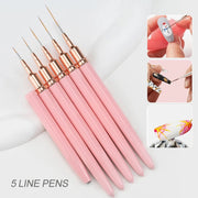 5-piece ultra-fine nail art liner brush set, view 3 - MRSLM