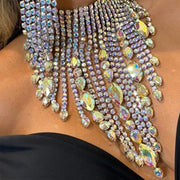 rhinestone necklace and earrings set, view 6 - MRSLM