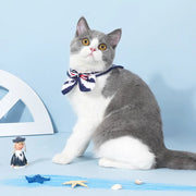 Handmade navy crochet collar, view 5 - MRSLM