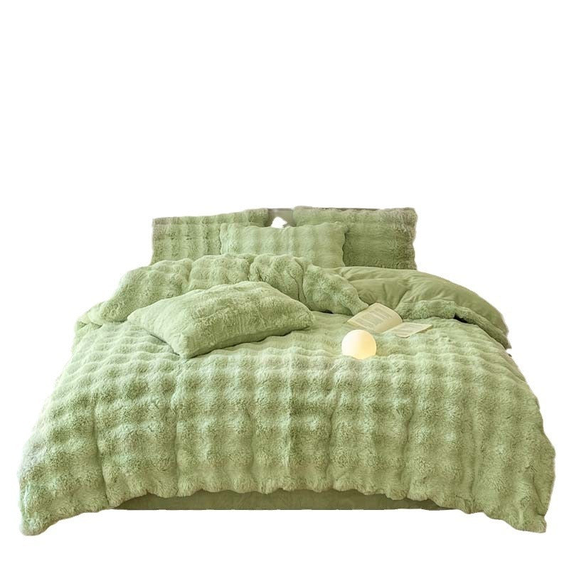 Plush milk fiber four-piece bedding set, view 5 - MRSLM