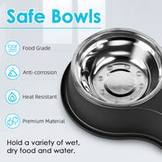 stainless steel anti-slip pet bowls set, view 6 - MRSLM