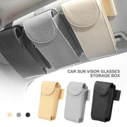 Leather sun visor glasses and card organizer, view 5 - MRSLM