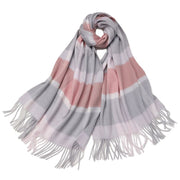 elegant plaid wool shawl, view 3 - MRSLM