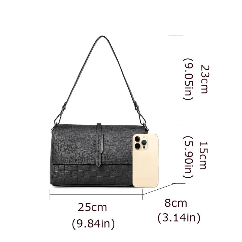 black woven shoulder bag, view 8 - MRSLM