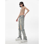 High waist ripped straight jeans for women, view 5 - MRSLM