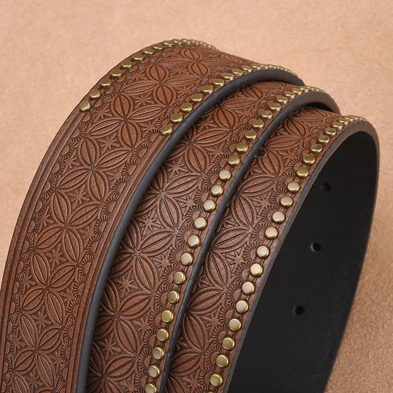 Vintage Western bull buckle belt, view 7 - MRSLM