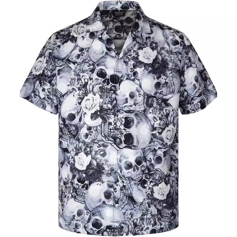 men's plant print Hawaiian shirt, view 3 - MRSLM