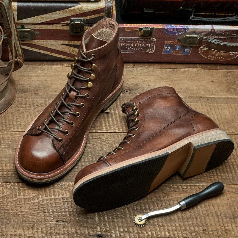 handmade british men's motorcycle leather boots, view 7 - MRSLM