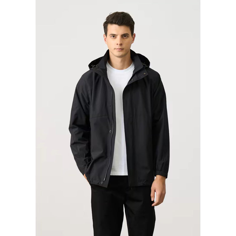 men's oversize windbreaker jacket with detachable hood, view 3 - MRSLM