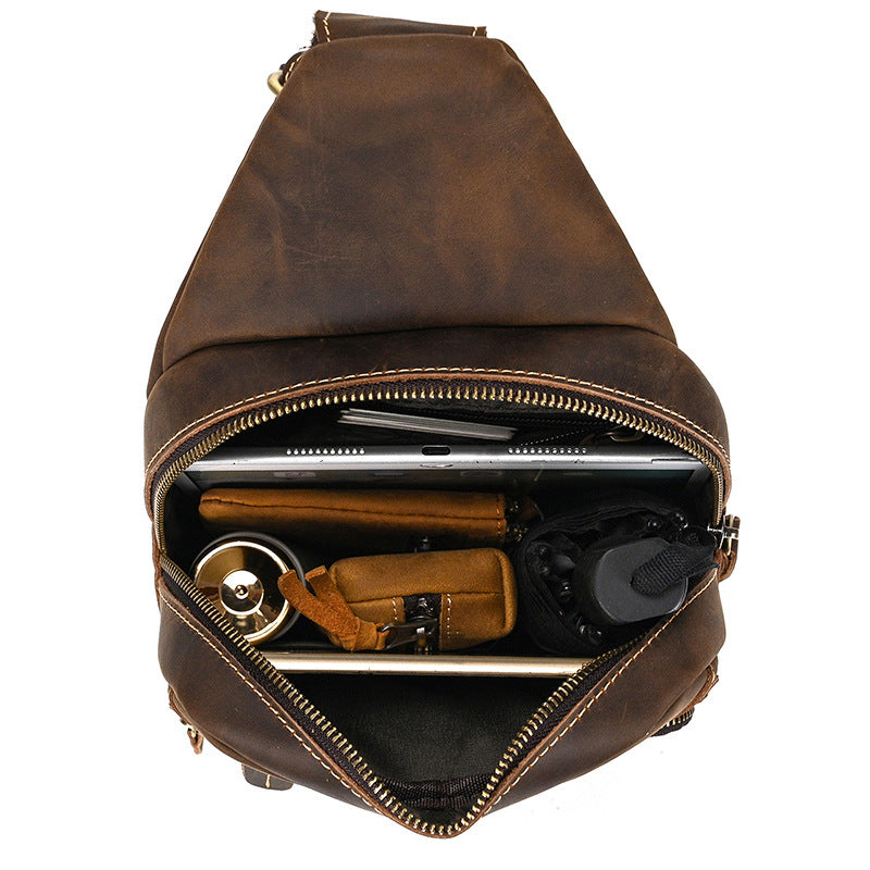 first-layer cowhide crossbody bag, view 3 - MRSLM