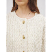 women's O-neck knitted cardigan, view 6 - MRSLM