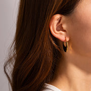 u-shaped stainless steel hoop earrings, view 5 - MRSLM