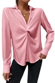 women's casual v-neck long sleeve shirt, view 6 - MRSLM