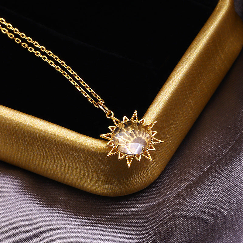 Retro silver sun pendant, view 4 - MRSLM