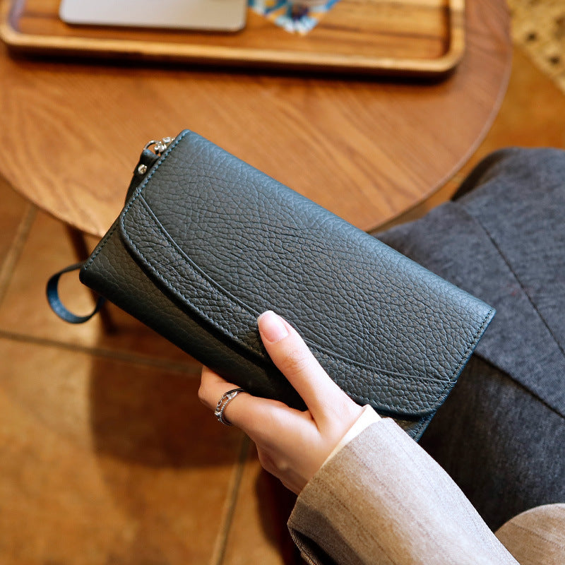 women's long leather clutch, view 11 - MRSLM