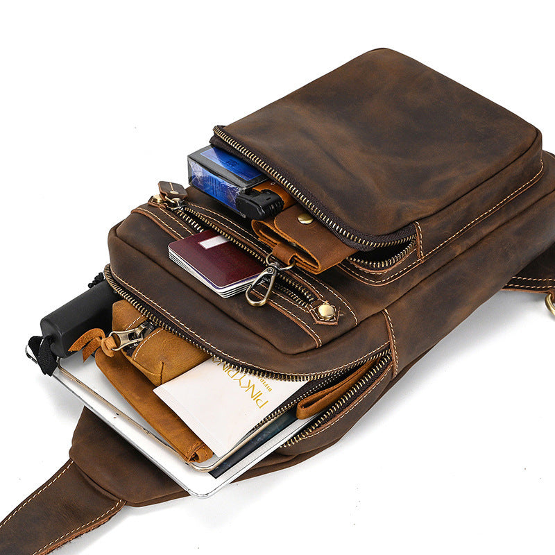 first-layer cowhide crossbody bag, view 4 - MRSLM